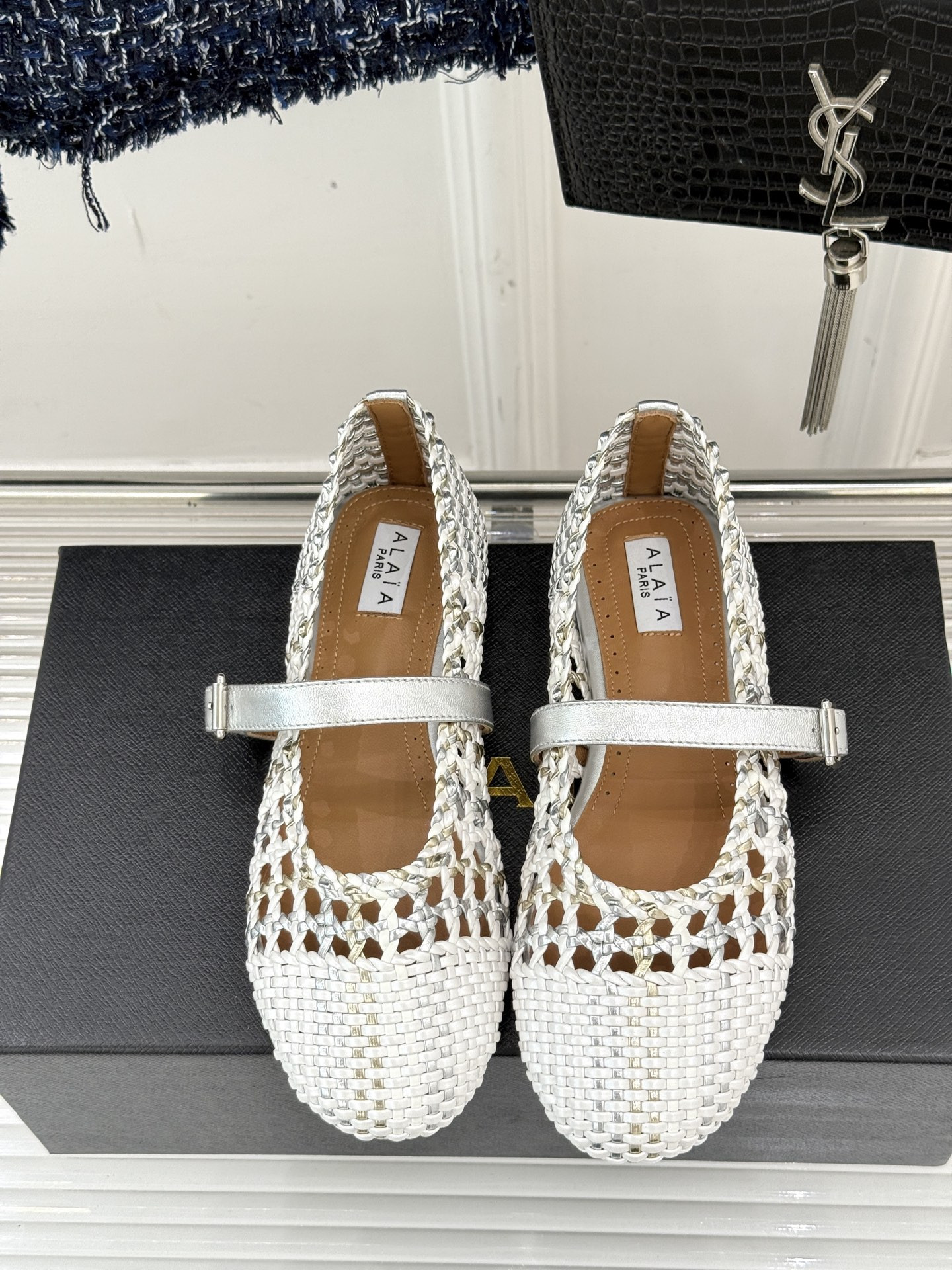 ua alaïa hollow woven mary jane flats(cusT0mized size 7-10 days production time)