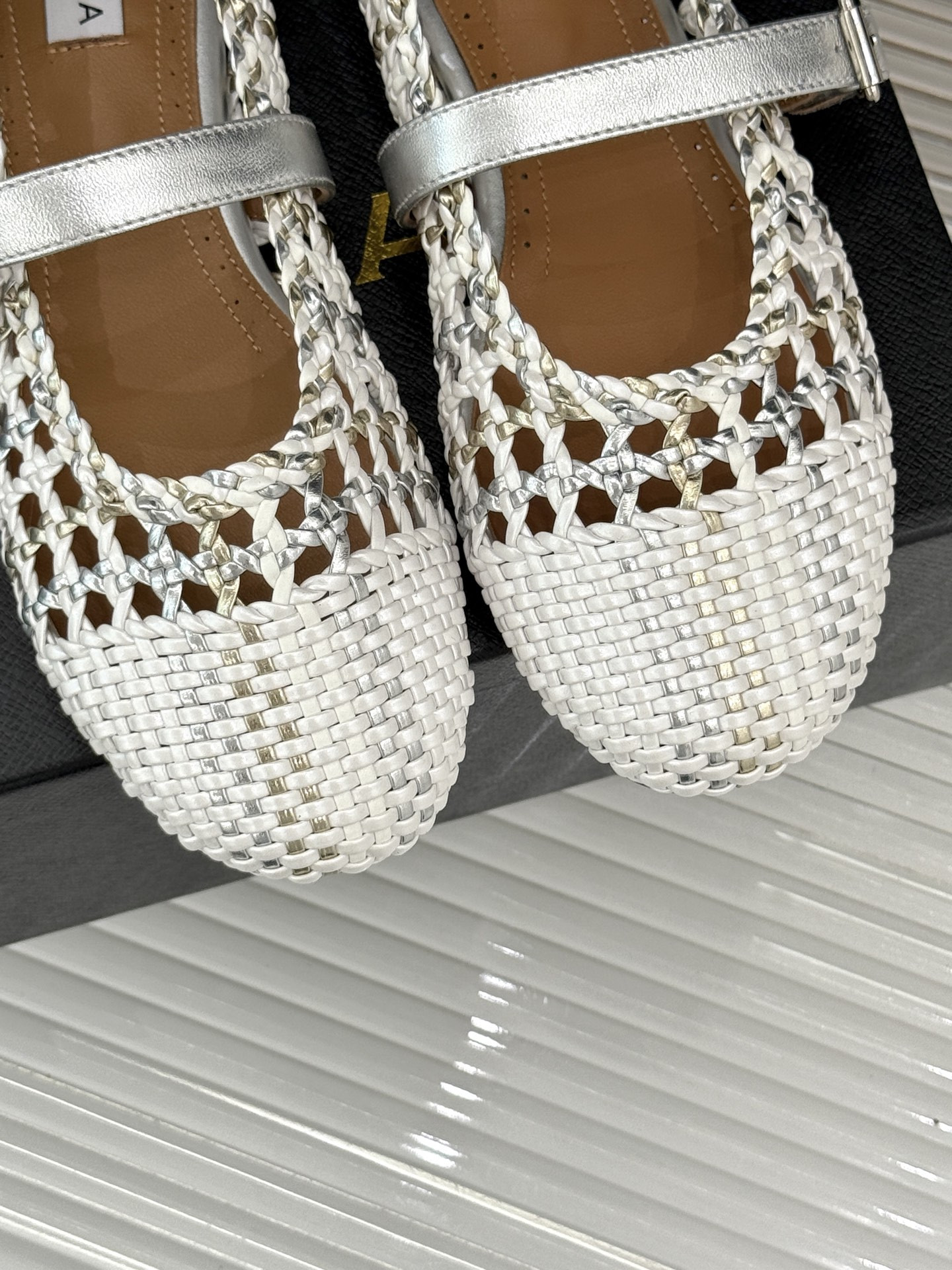 ua alaïa hollow woven mary jane flats(cusT0mized size 7-10 days production time)